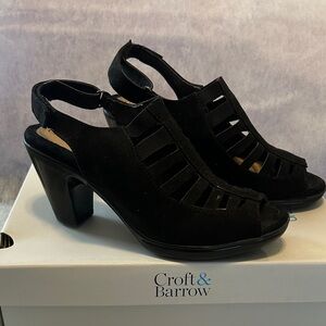 Croft & Barrow Women's Black Cutout Heels